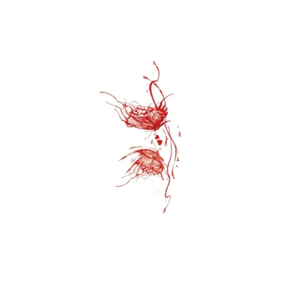Unveil Your Edgy Side with Gothic Red Floral Waterproof Body Art