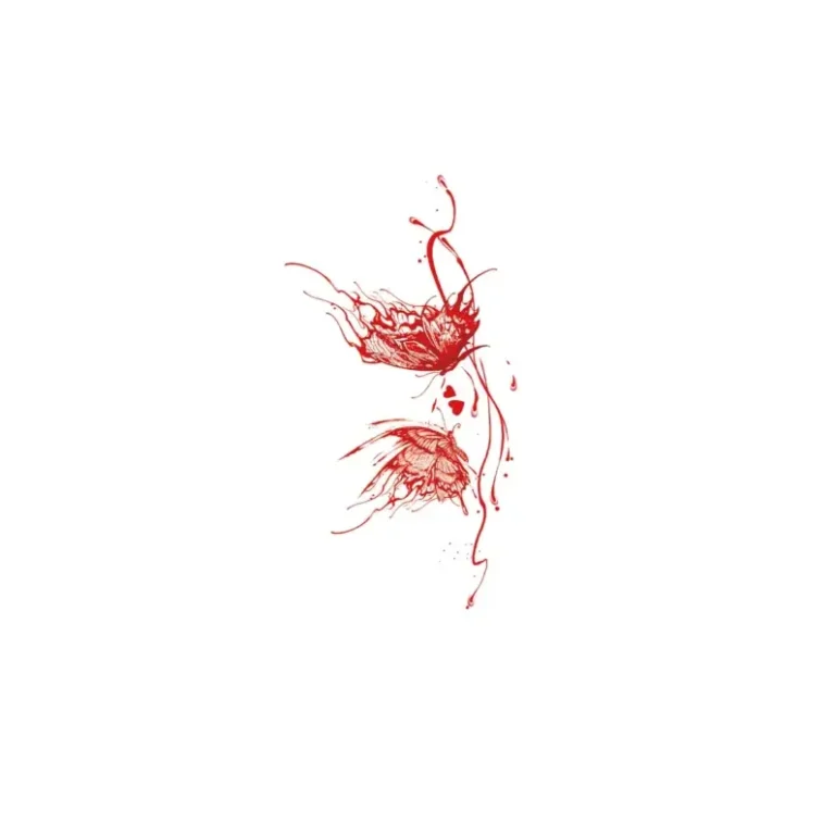 Unveil Your Edgy Side with Gothic Red Floral Waterproof Body Art