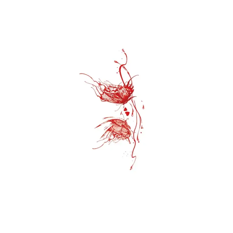 SKU_06_红色HD-006-1024x1024 Unveil Your Edgy Side with Gothic Red Floral Waterproof Body Art