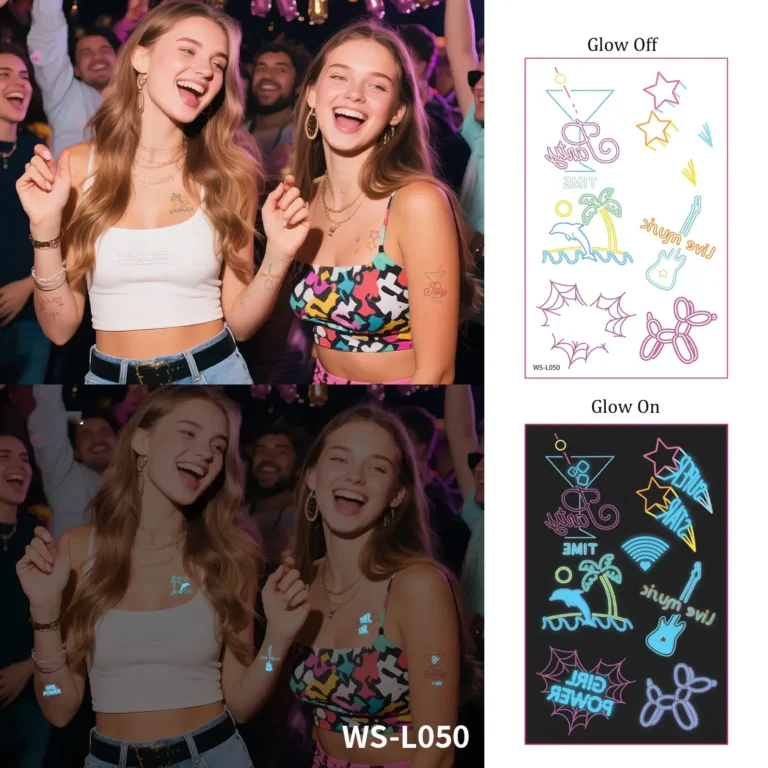 Where Ocean Meets Neon: A Coastal Rave Glow Tattoo