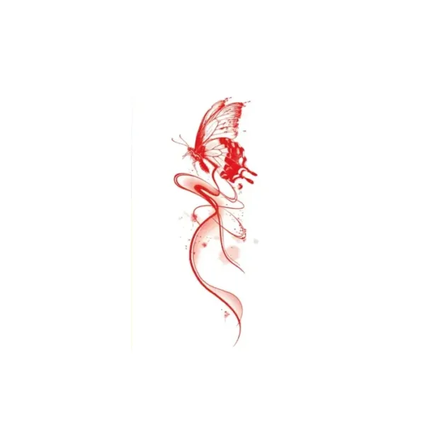 Step Back in Time with Retro Red Butterfly & Filigree Waterproof Body Art