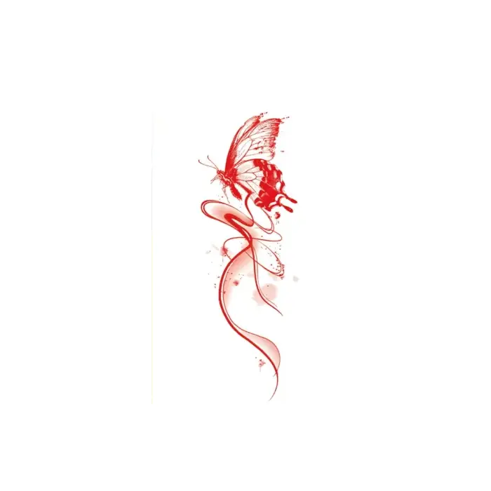 Step Back in Time with Retro Red Butterfly & Filigree Waterproof Body Art