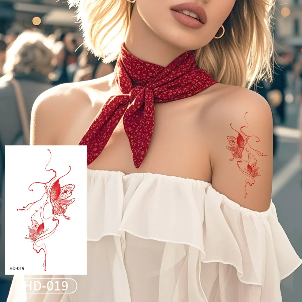 Celebrate Exotic Beauty with This Feminine Body Art Decal