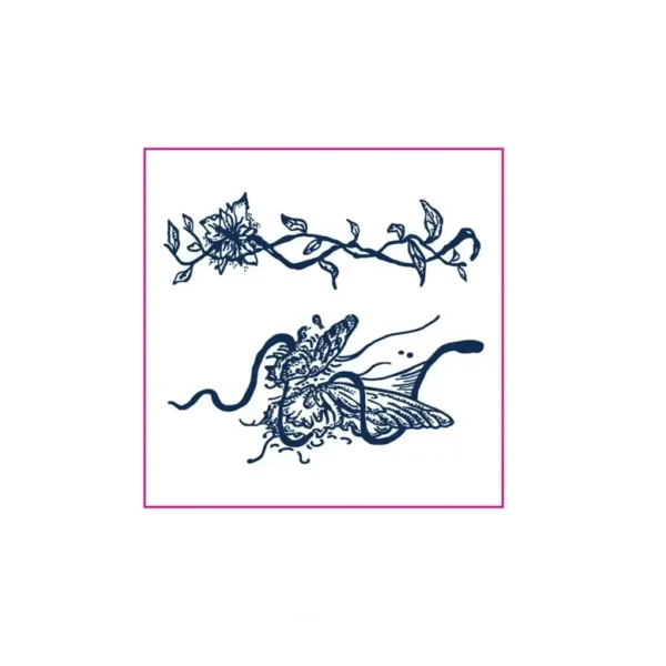 Discover gentle long lasting temporary tattoos. Our Ethereal Floral Vine & Butterfly herbal design is dreamy & plant-based. Naturally fades over 7-14 days.