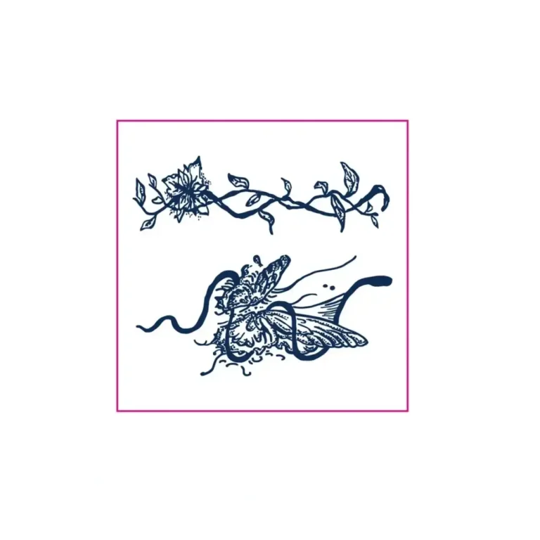 Discover gentle long lasting temporary tattoos. Our Ethereal Floral Vine & Butterfly herbal design is dreamy & plant-based. Naturally fades over 7-14 days.