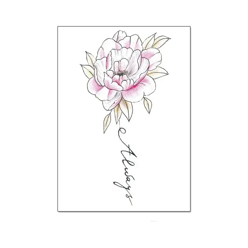 25877 Combine Floral Beauty with a Personal Promise Using This Feminine Tattoo Sticker