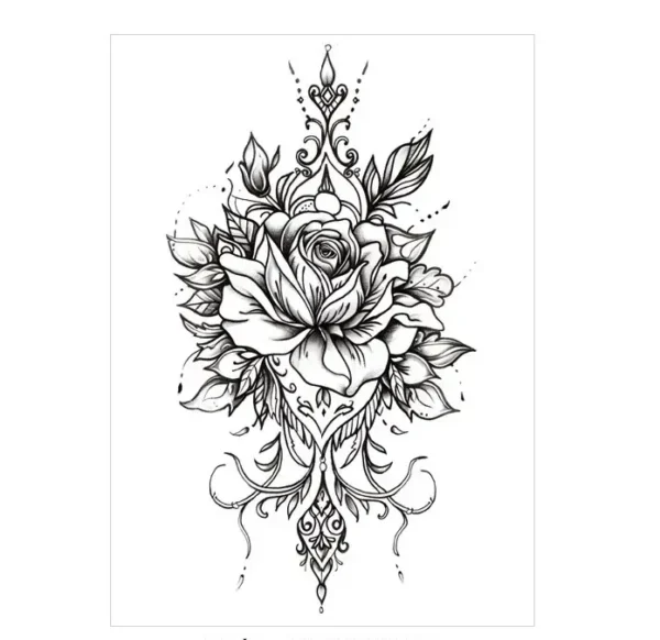 Blend Classic Romance with Modern Lines in Non Permanent Tattoos