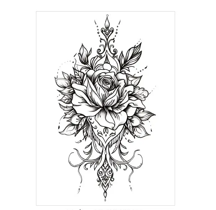 Blend Classic Romance with Modern Lines in Non Permanent Tattoos