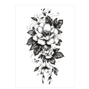 Best Rated Tattoo Shops Near Me | Monochrome Floral & Butterfly – Classic Test, Lasts 3 Days