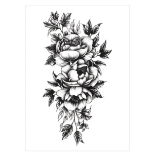 Adorn Yourself with Lifelike Monochrome Florals – Realistic Temporary Tattoos at Their Best