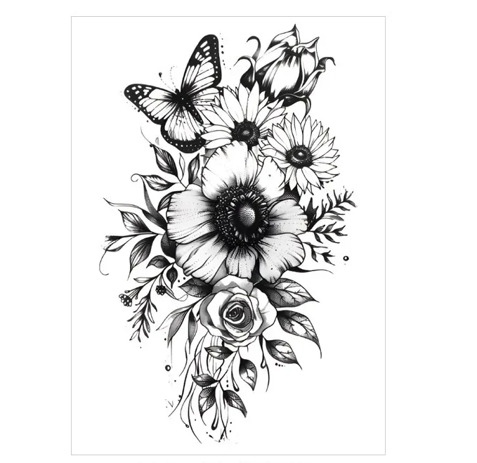 Share the Beauty of Paired Roses with Non Permanent Tattoos