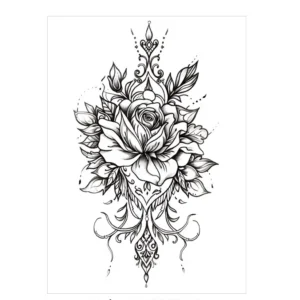 Blend Classic Romance with Modern Lines in Non Permanent Tattoos