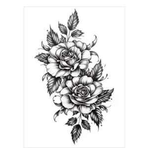 Share the Beauty of Paired Roses with Non Permanent Tattoos