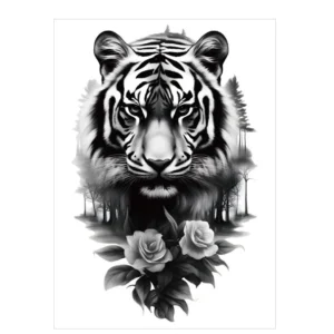 Unleash Fierce Elegance with This Tiger Stickers Tattoo Style