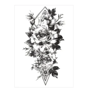 Embrace Timeless Sophistication with This Monochrome Stickers Tattoo Style