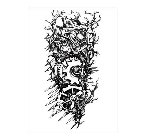 Steampunk Mechanical Gear Realistic Tattoo – Lasts 3 Days