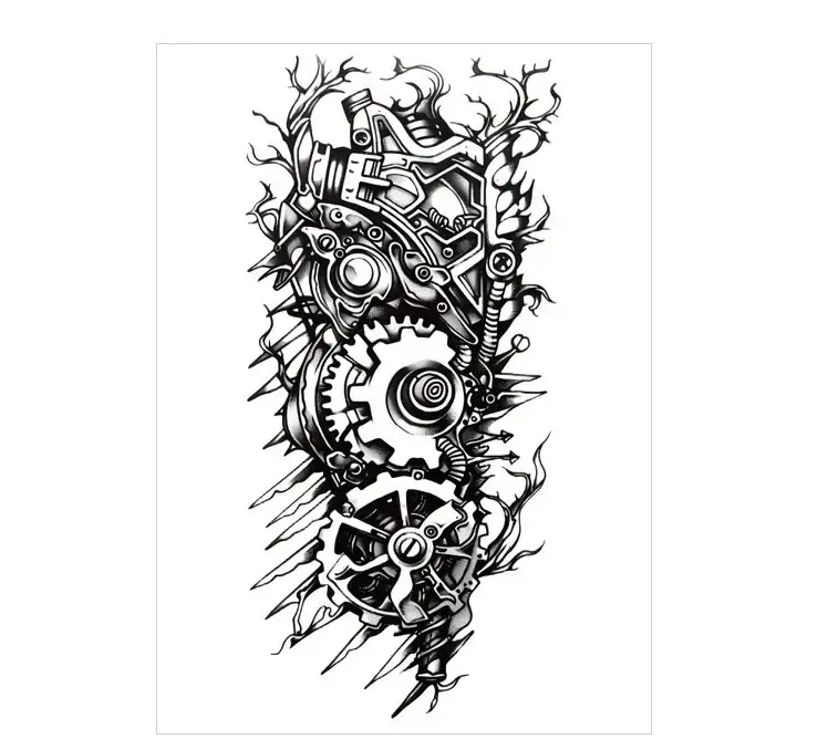 Steampunk Mechanical Gear Realistic Tattoo – Lasts 3 Days