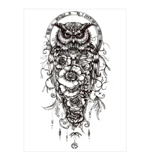 Unite Wisdom and Machinery in This Intricate Realistic Tattoo