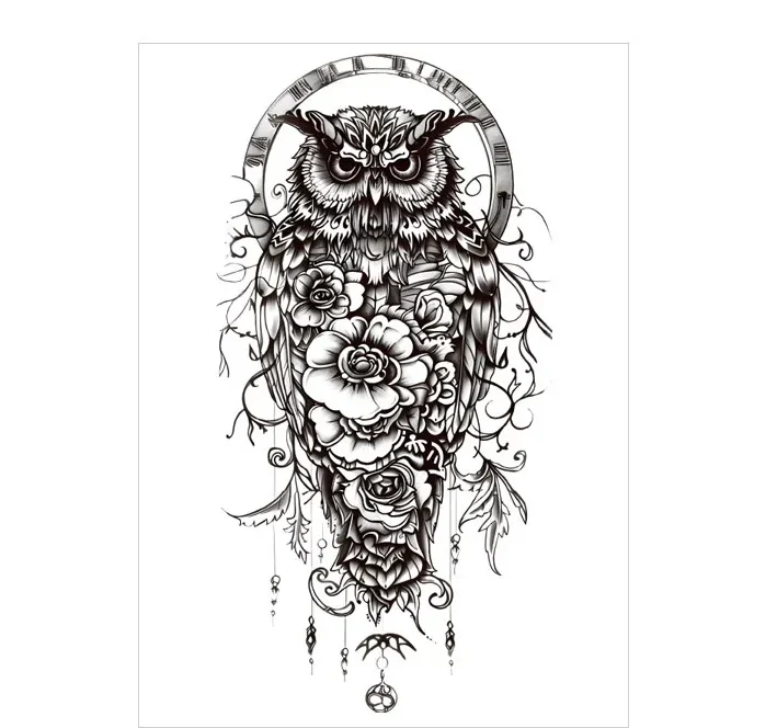 Unite Wisdom and Machinery in This Intricate Realistic Tattoo