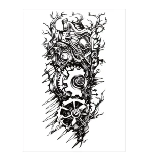 Steampunk Mechanical Gear Realistic Tattoo – Lasts 3 Days