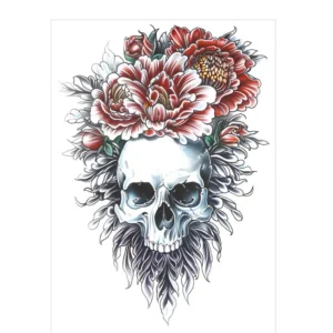 Embrace Life's Duality with This Skull & Peony Arm Tattoo
