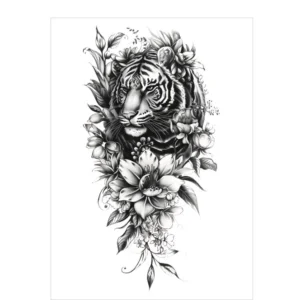 Unleash Strength Surrounded by Beauty with This Tiger Arm Tattoo