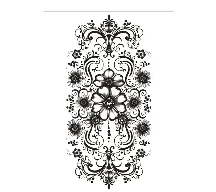 SKU_113_XHB-593-e1774618912478 Ornate Floral Mandala Realistic Tattoo Stickers–Lasts 3 Days