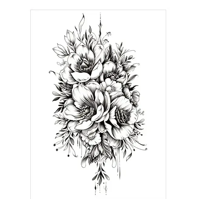 Combine romance with geometry in non permanent tattoos. Our Ornate Rose & Floral Mandala is intricately beautiful. Waterproof, lasts 3 days.
