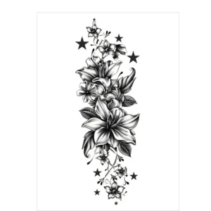Lily & Star – All Black Tattoo | Lasts 3 Days