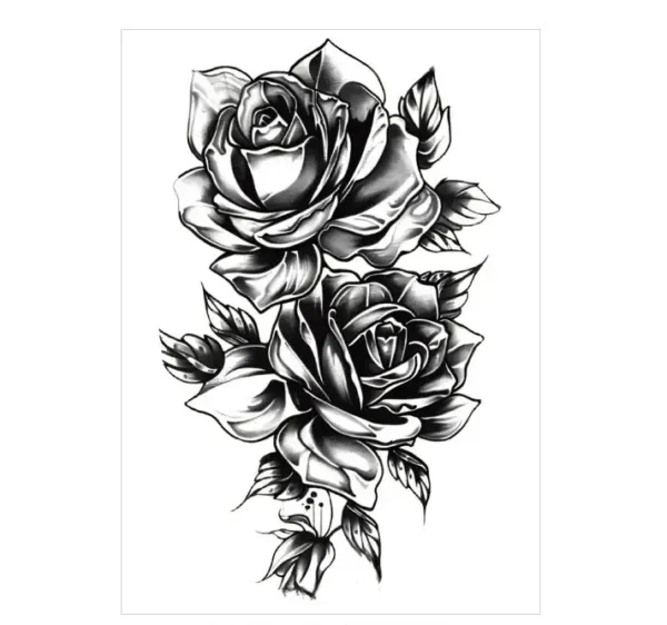 Blend old and new with non permanent tattoos. Our Ornate Rose & Geometric design is uniquely beautiful. Waterproof, lasts 3 days.