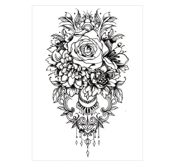 Adorn Yourself with Cascading Elegance in Realistic Temporary Tattoos