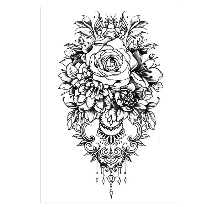 Adorn Yourself with Cascading Elegance in Realistic Temporary Tattoos