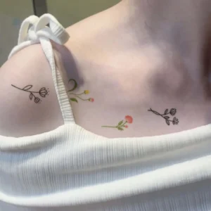 Minimalist Floral & Leaf Temporary Tattoo