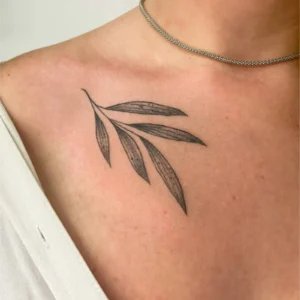 Minimalist Willow Leaf – Boho Tattoo | Lasts 3 Days