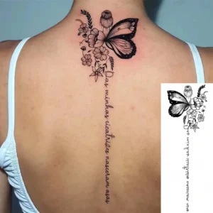 Create a Stunning Spine Statement with This Butterfly Tattoo Sticker