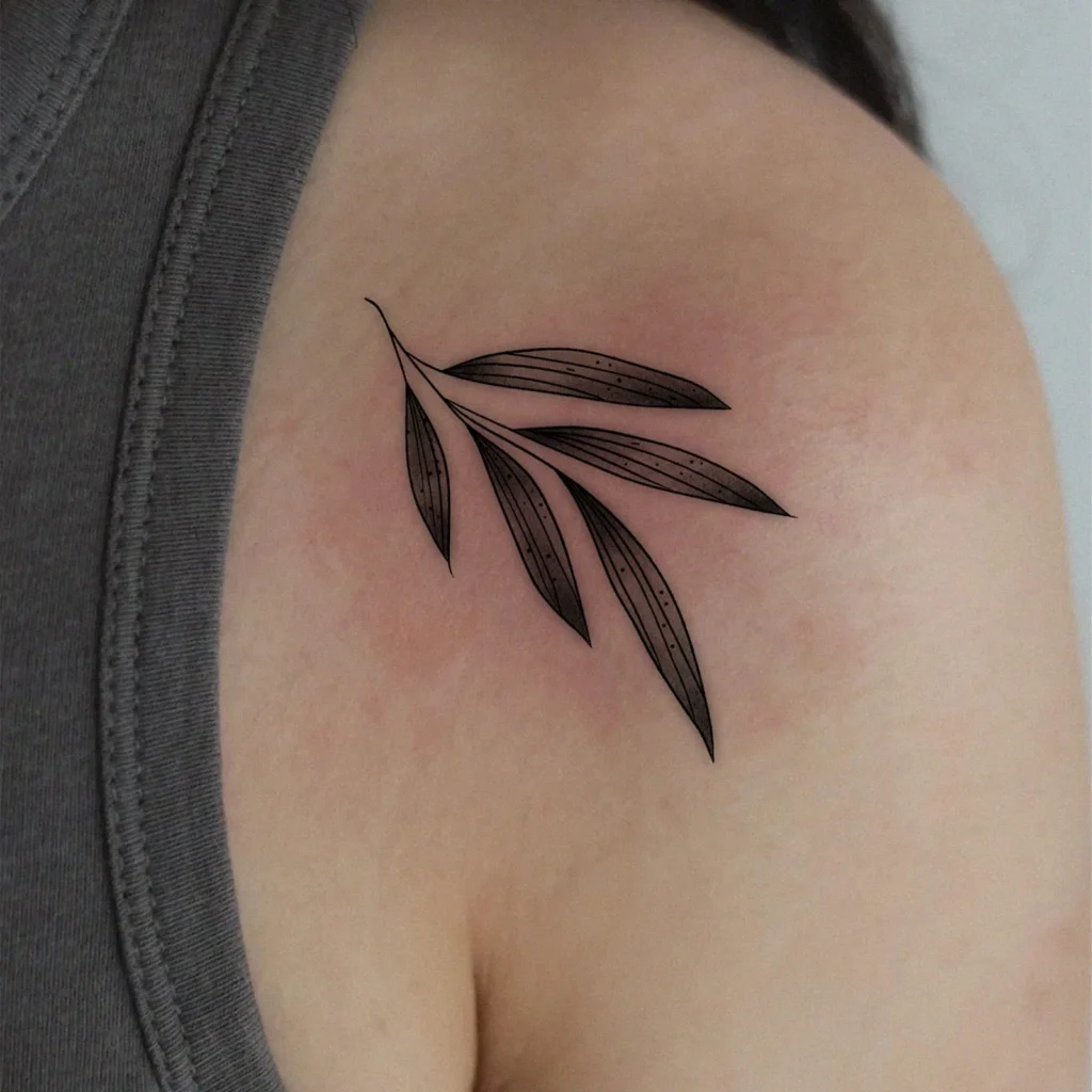 Minimalist Willow Leaf – Boho Tattoo | Lasts 3 Days