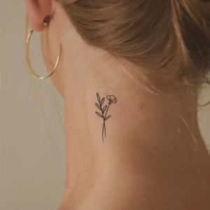 Capture Simple Elegance with This Single Carnation Line Art Boho Tattoo