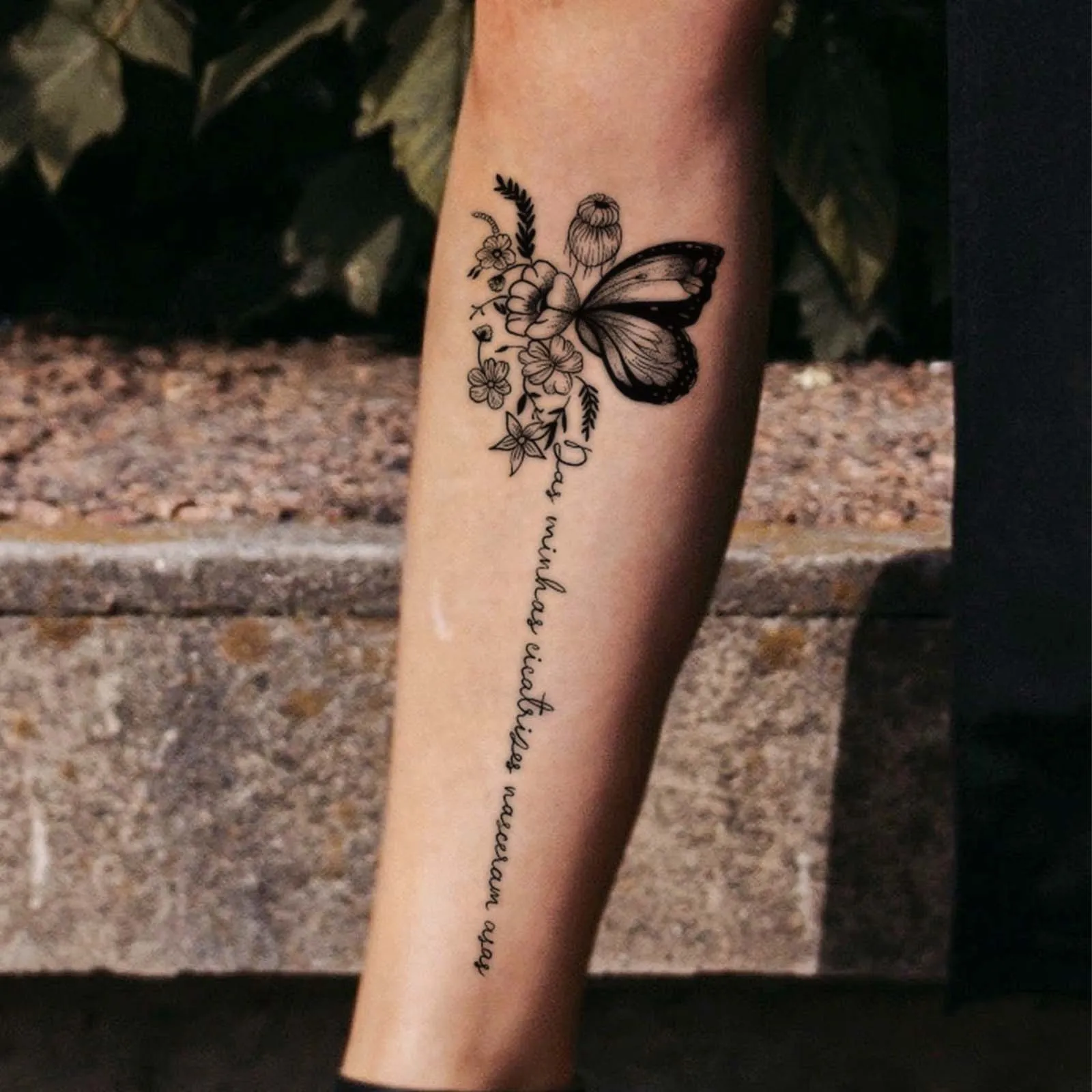 Create a Stunning Spine Statement with This Butterfly Tattoo Sticker