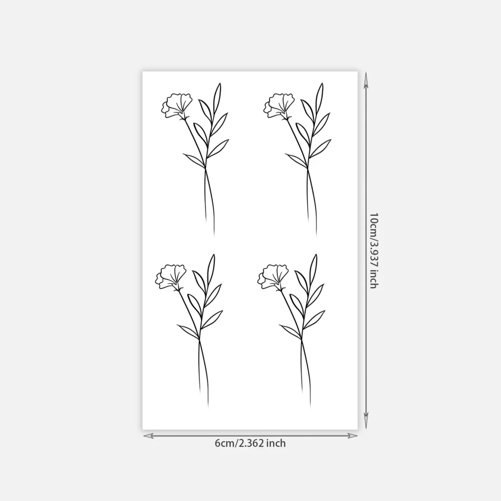Capture Simple Elegance with This Single Carnation Line Art Boho Tattoo