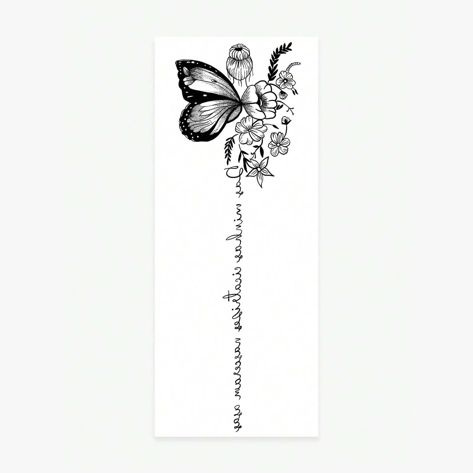 Create a Stunning Spine Statement with This Butterfly Tattoo Sticker