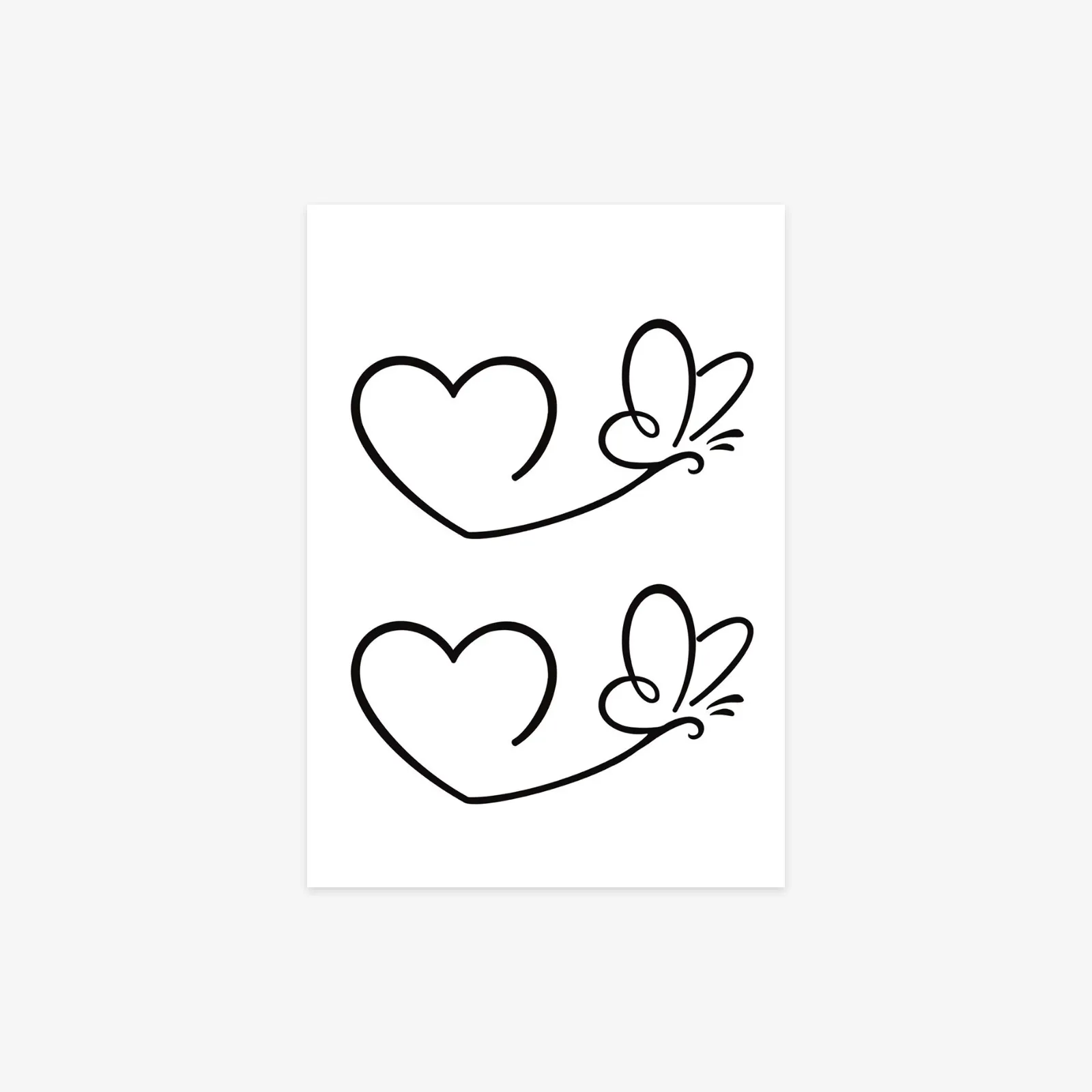 Wear Symbolic Love with This Butterfly & Heart Outline Heart Tattoo