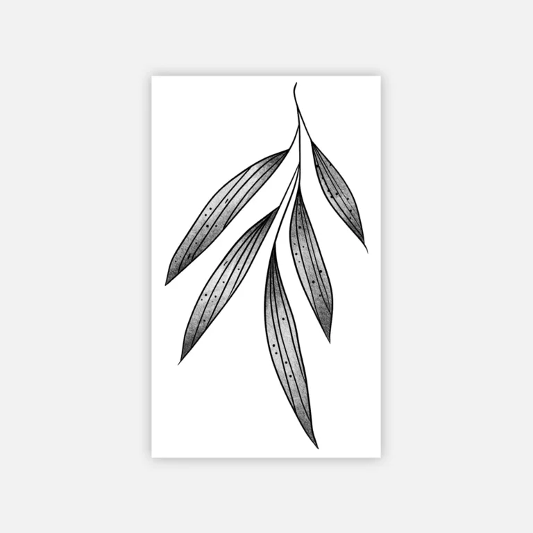 Minimalist Willow Leaf – Boho Tattoo | Lasts 3 Days