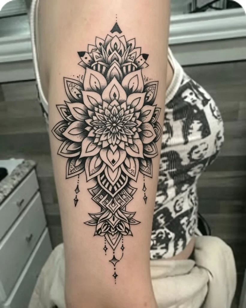 Add sacred symmetry with a mandala ornament all black tattoo. Safe, intricate, waterproof for 3 days. Free shipping $38+.