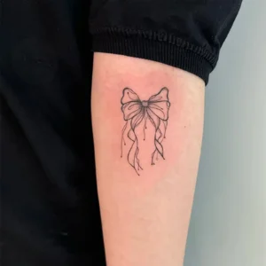 Cute bow temporary tattoo for wrist or collarbone. Sweet & spicy style. Waterproof, lasts 3 days. Free shipping $38+.