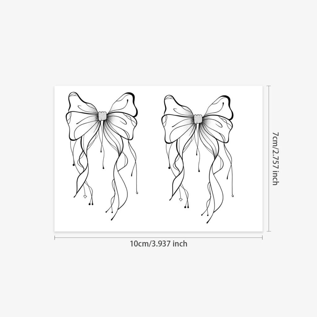 Cute bow temporary tattoo for wrist or collarbone. Sweet & spicy style. Waterproof, lasts 3 days. Free shipping $38+.