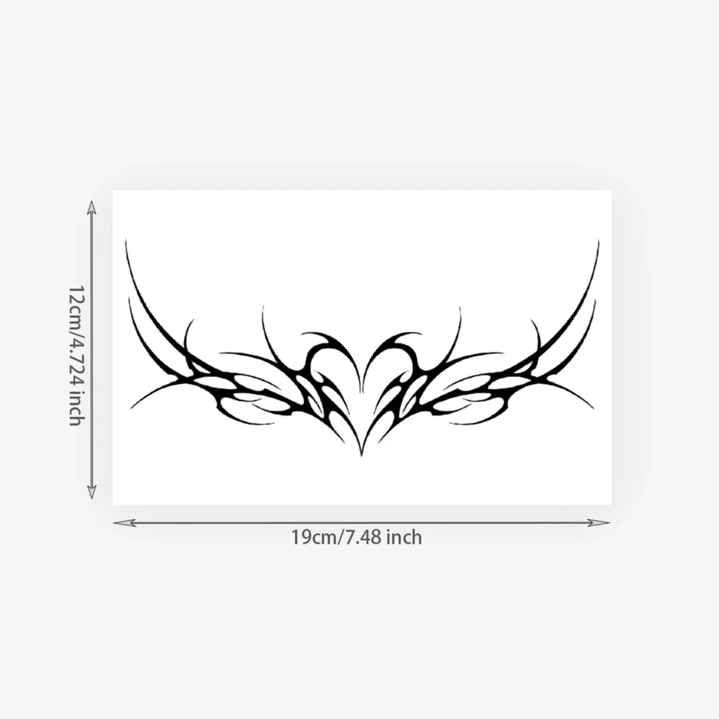 Long tattoos that fade naturally over 7-14 days. Thorn heart and vine design, herbal formula, skin-safe