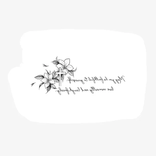 One of the best tattoos for dark aesthetic lovers. Cross, gothic script, ornamental details. Waterproof, lasts 3 days. Free shipping $38+. Shop now.