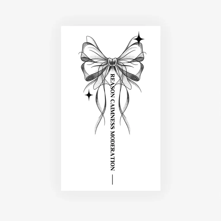 One of the most popular tattoos for Y2K lovers. Ribbon bow with cute script. Waterproof, lasts 3 days. Free shipping $38+. Shop now.