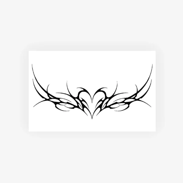 Long tattoos that fade naturally over 7-14 days. Thorn heart and vine design, herbal formula, skin-safe