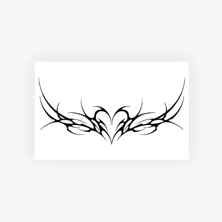 Long tattoos that fade naturally over 7-14 days. Thorn heart and vine design, herbal formula, skin-safe